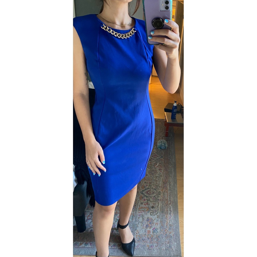 Blue Calvin Klein Sheath Dress